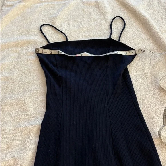Reformation dark navy blue ribbed bodycon dress - Picture 7 of 8